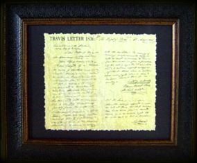 Framed Print - William B Travis Letter 1836